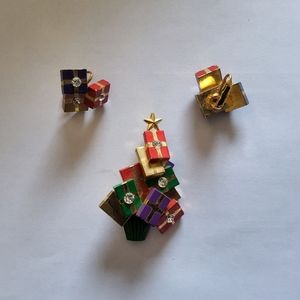 Christmas earring/broach set